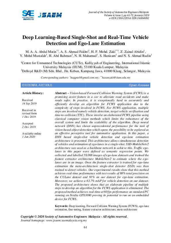 (PDF) Deep Learning-Based Single-Shot and Real-Time Vehicle Detection ...
