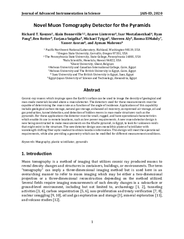 (PDF) Novel Muon Tomography Detector for the Pyramids