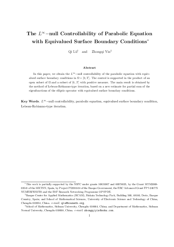 (PDF) The L-infinity-null controllability of parabolic equation with ...