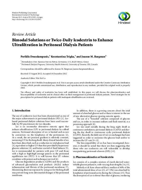 (PDF) Bimodal Solutions or Twice-Daily Icodextrin to Enhance ...