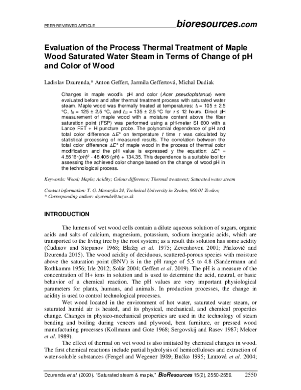 (PDF) Evaluation of the process thermal treatment of maple wood ...