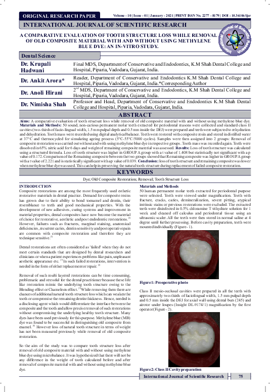 (PDF) A Comparative Evaluation of Tooth Structure Loss While Removal of ...