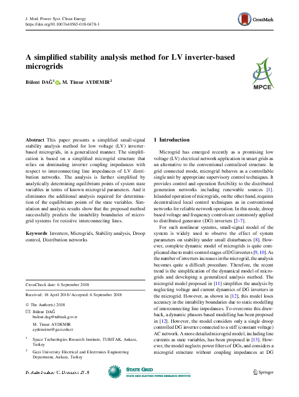 (PDF) A simplified stability analysis method for LV inverter-based ...