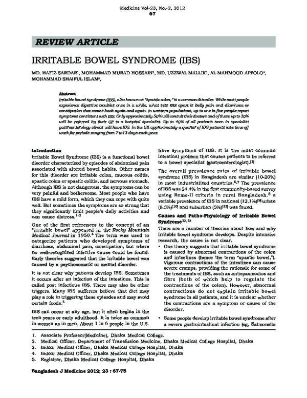 (PDF) Irritable Bowel Syndrome (IBS)