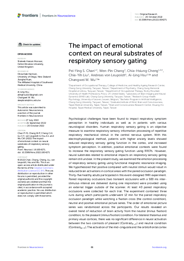 (PDF) The impact of emotional context on neural substrates of ...