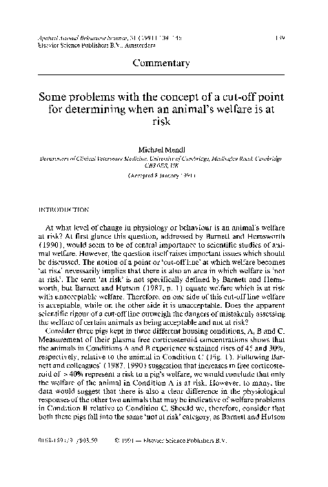 (PDF) Some problems with the concept of a cut-off point for determining ...