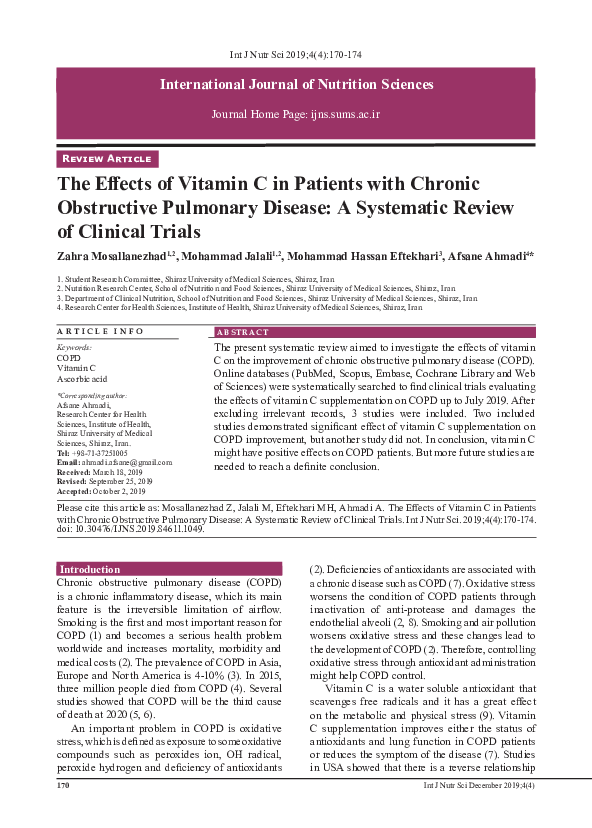 (PDF) The Effects of Vitamin C in Patients with Chronic Obstructive ...