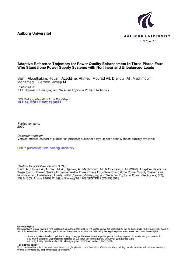 (PDF) Adaptive Reference Trajectory for Power Quality Enhancement in ...