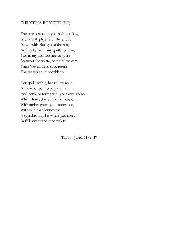 Christina Rossetti (VII)