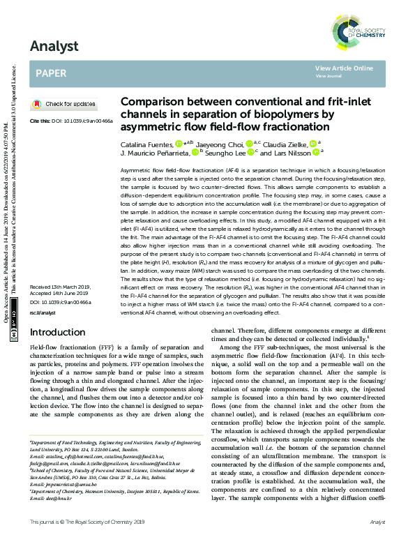 (PDF) Comparison between conventional and frit-inlet channels in ...