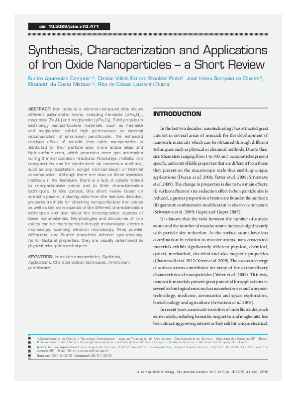 (PDF) Synthesis, characterization, and applications of nanobiomaterials ...