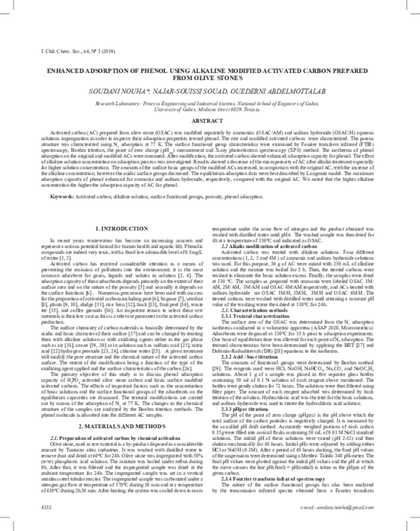 (PDF) Enhanced Adsorption of Phenol Using Alkaline Modified Activated ...