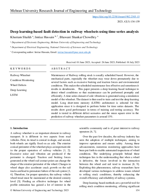 (PDF) Deep learning-based fault detection in railway wheelsets using ...