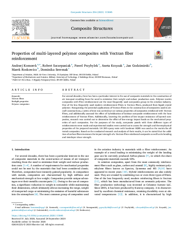 (PDF) Properties of multi-layered polymer composites with Vectran fiber ...