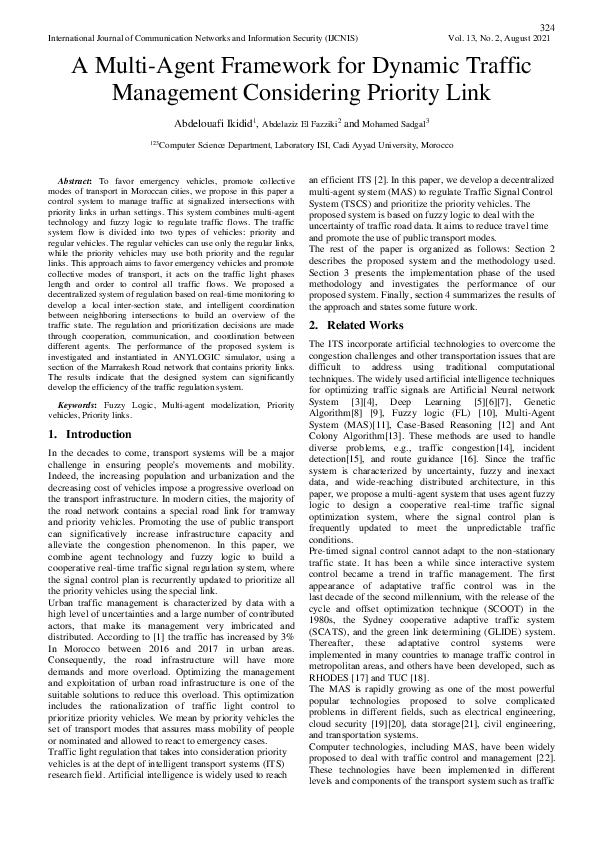 (PDF) A multi-agent Framework for dynamic traffic management ...