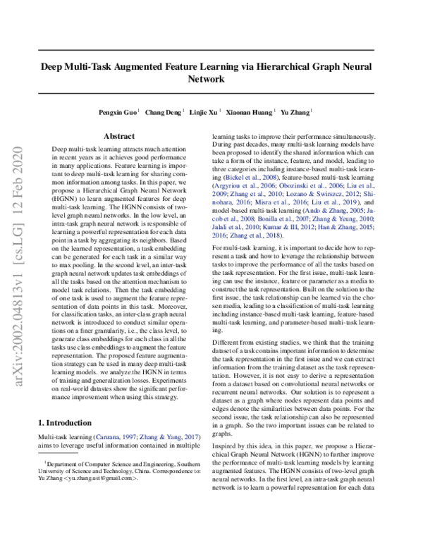 (PDF) Deep Multi-task Augmented Feature Learning via Hierarchical Graph ...