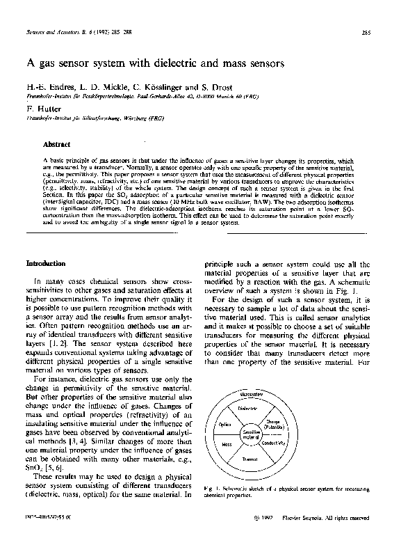 (PDF) A gas sensor system with dielectric and mass sensors