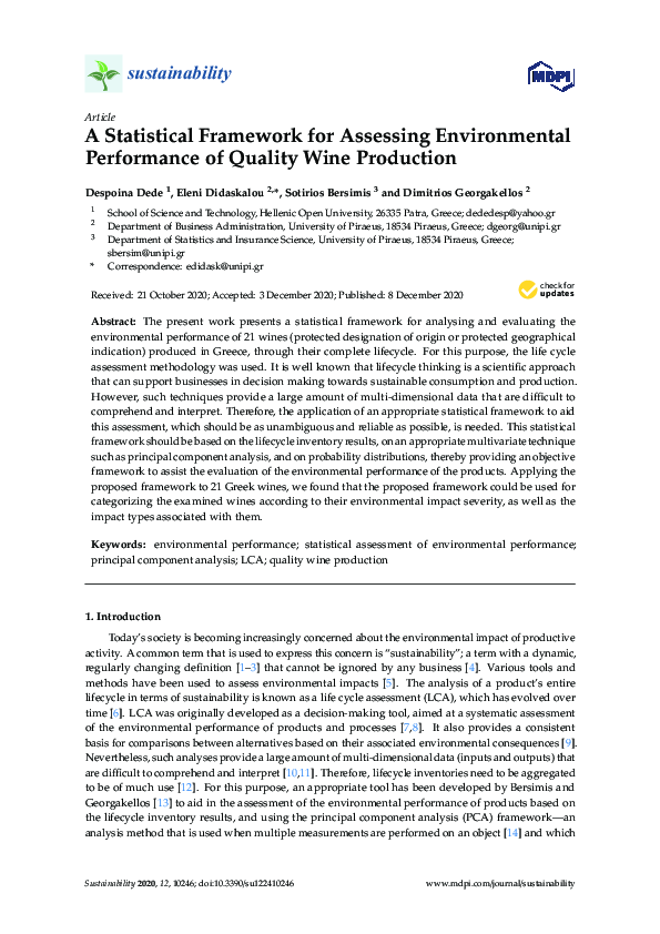 (PDF) A Statistical Framework for Assessing Environmental Performance ...