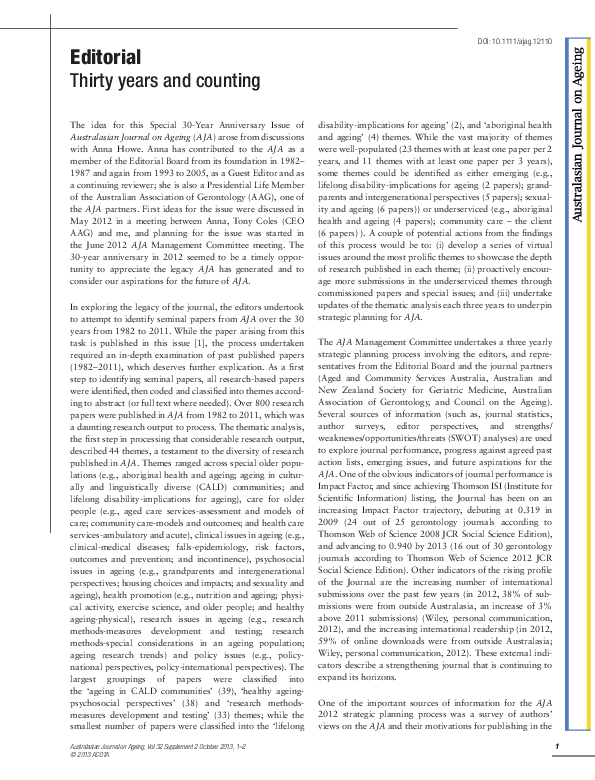 (PDF) Thirty years and counting