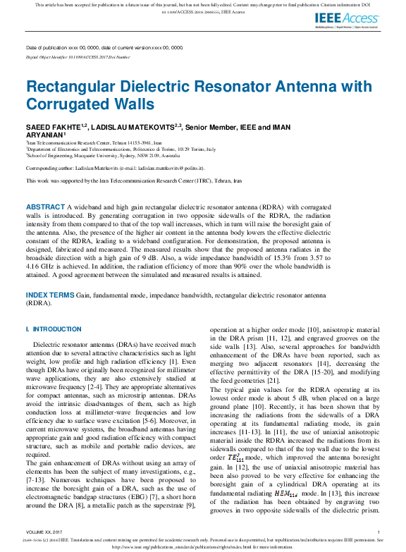 (PDF) Rectangular dielectric resonator antenna with switchable ...