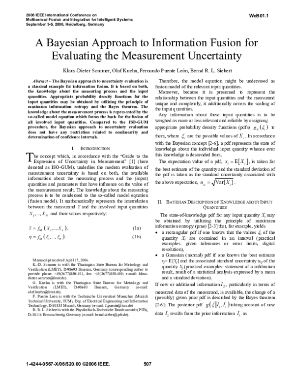 (PDF) A Bayesian approach to information fusion for evaluating the ...