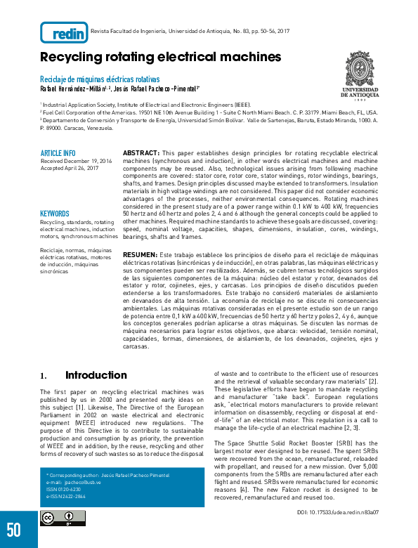 (PDF) Recycling rotating electrical machines