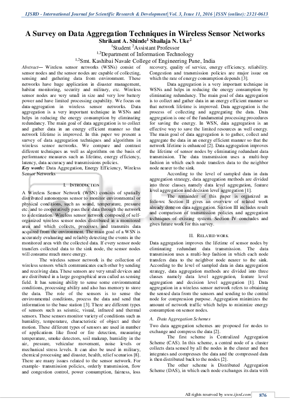 (PDF) A survey on data aggregation techniques in wireless sensor networks