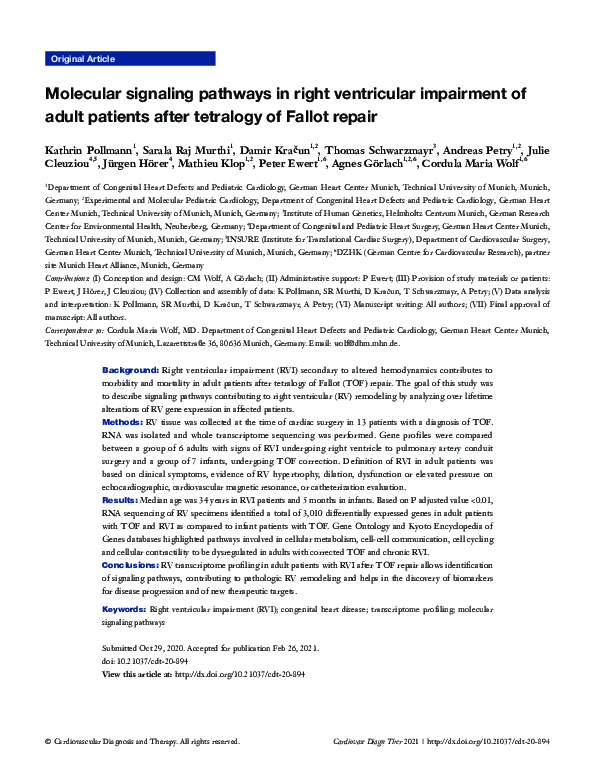 (PDF) Molecular signaling pathways in right ventricular impairment of ...