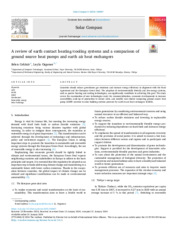 (PDF) A review of earth contact heating/cooling systems and a ...