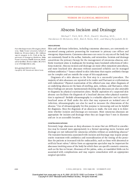 (PDF) Abscess Incision and Drainage