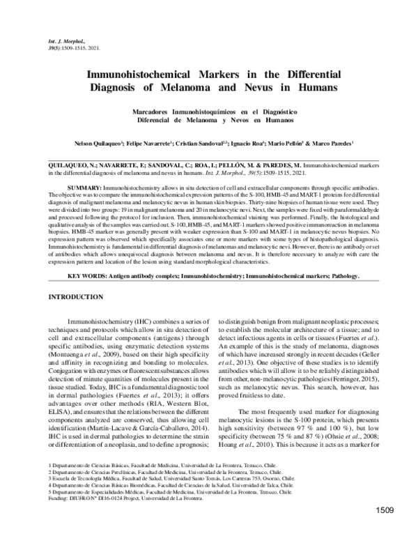 (PDF) Immunohistochemical Markers in the Differential Diagnosis of ...