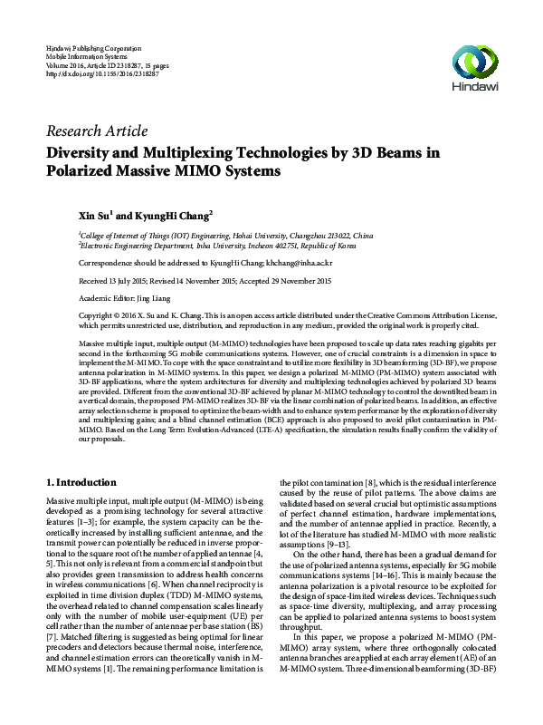 (PDF) Diversity and Multiplexing Technologies by 3D Beams in Polarized ...