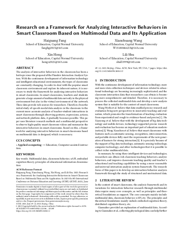 (PDF) Research on a Framework for Analyzing Interactive Behaviors in ...