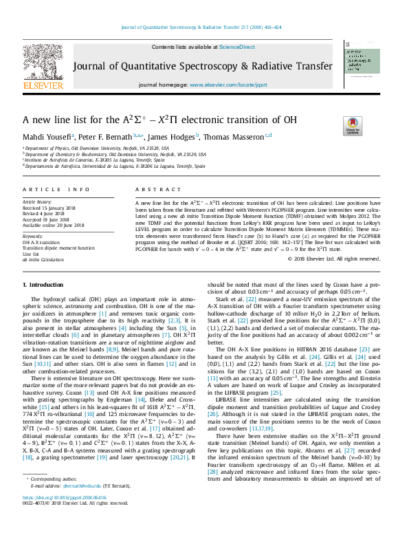(PDF) A new line list for the A 2 Σ