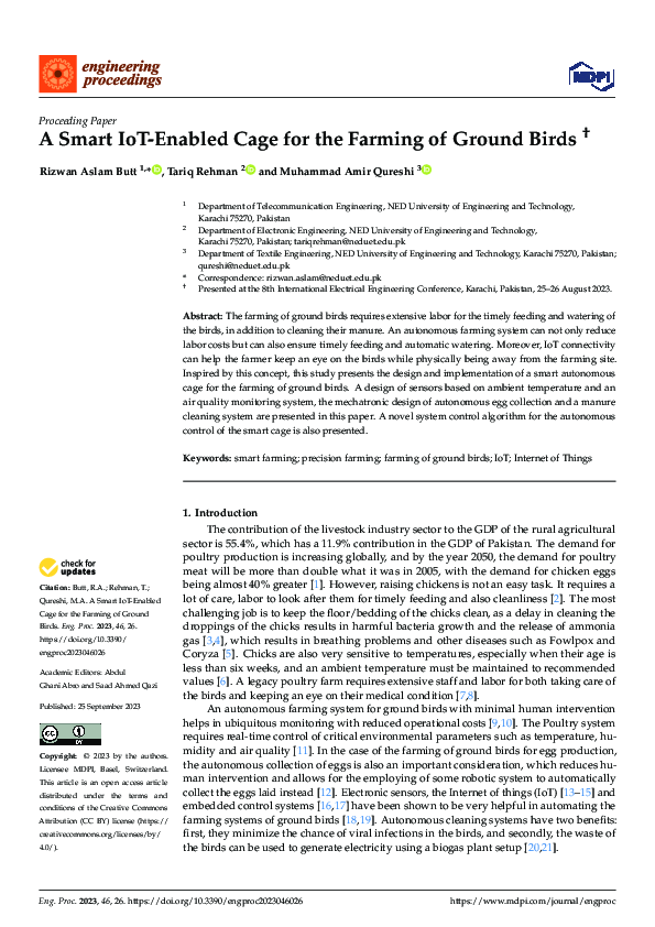 Image showcasing (PDF) A Smart IoT-Enabled Cage for the Farming of Ground Birds