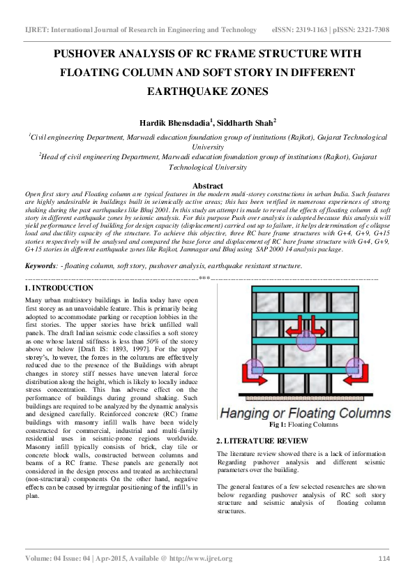 (PDF) Pushover Analysis of RC Frame Structure with Floating Column and ...