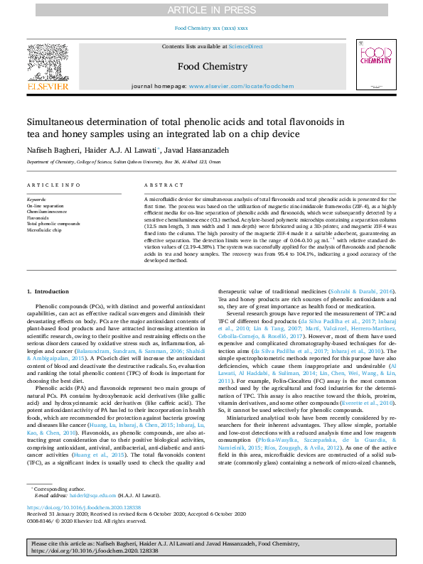 (PDF) Simultaneous determination of total phenolic acids and total ...