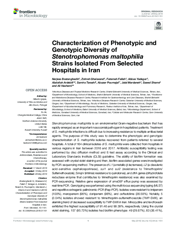 (PDF) Characterization of Phenotypic and Genotypic Diversity of ...
