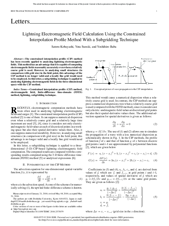 (PDF) Lightning electromagnetic field calculations in the presence of a ...