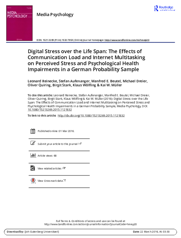 (PDF) Digital Stress over the Life Span: The Effects of Communication ...