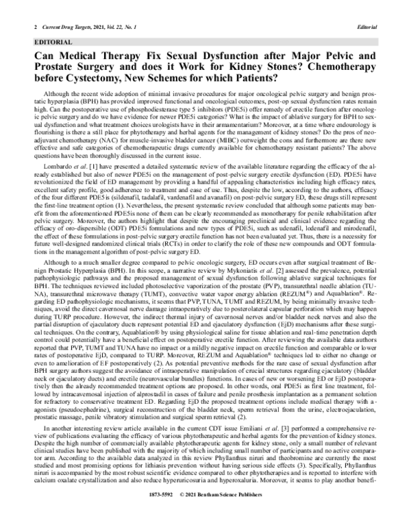 (PDF) Can Medical Therapy Fix Sexual Dysfunction after Major Pelvic and