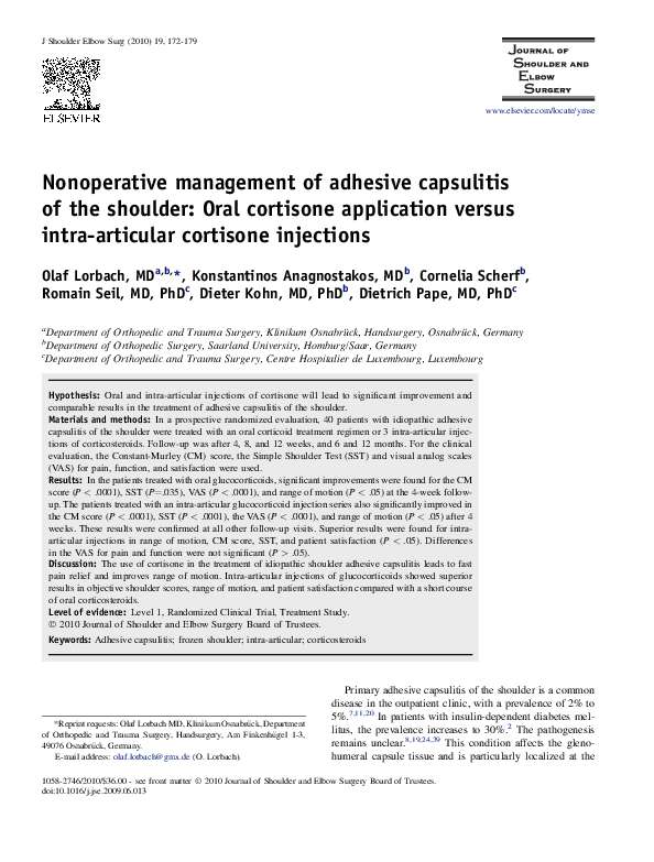 (PDF) Nonoperative management of adhesive capsulitis of the shoulder