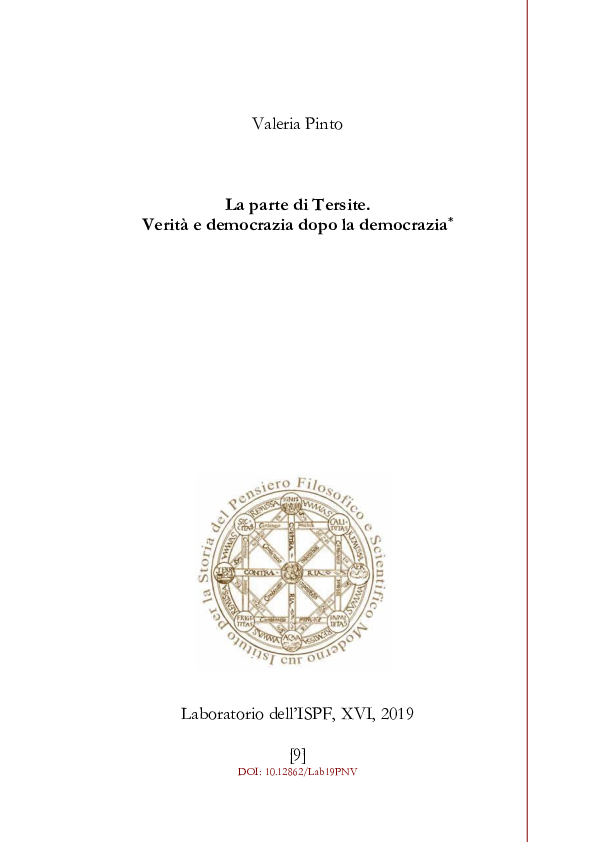 La parte di Tersite. Verità e democrazia dopo la democrazia