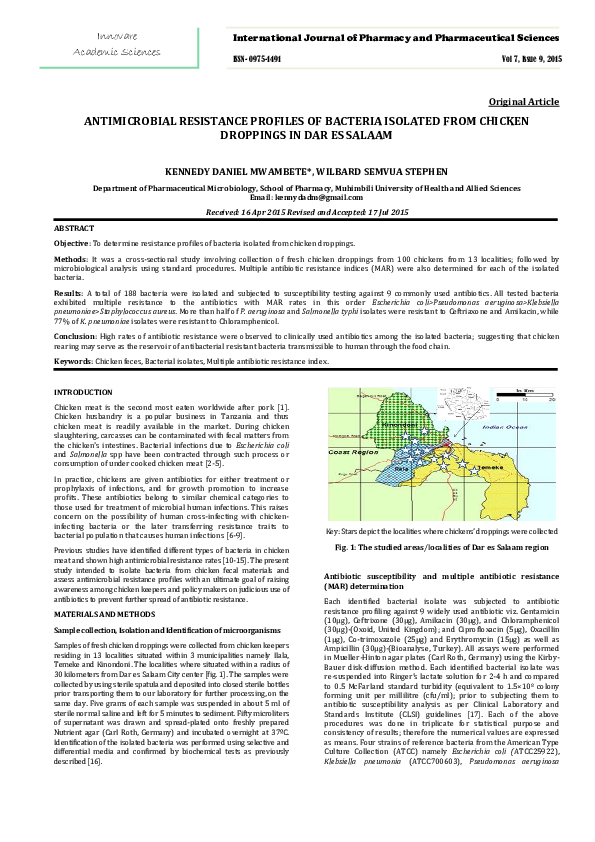 (PDF) ANTIMICROBIAL RESISTANCE PROFILES OF BACTERIA ISOLATED FROM ...