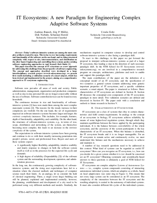 (PDF) IT ecosystems: A new paradigm for engineering complex adaptive ...