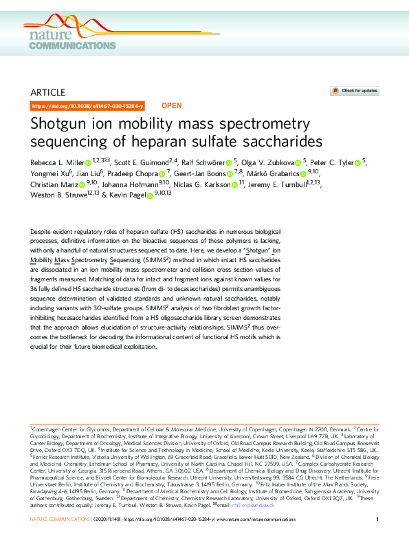 (PDF) Shotgun ion mobility mass spectrometry sequencing of heparan ...