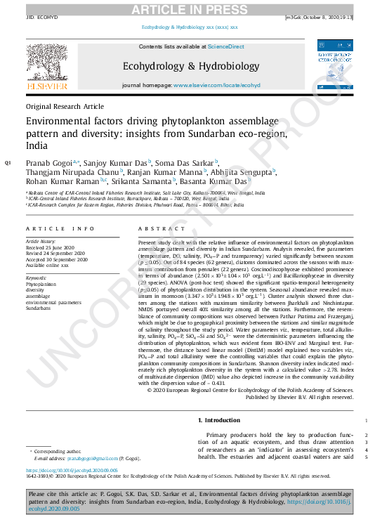 (PDF) Environmental factors driving phytoplankton taxonomic and ...