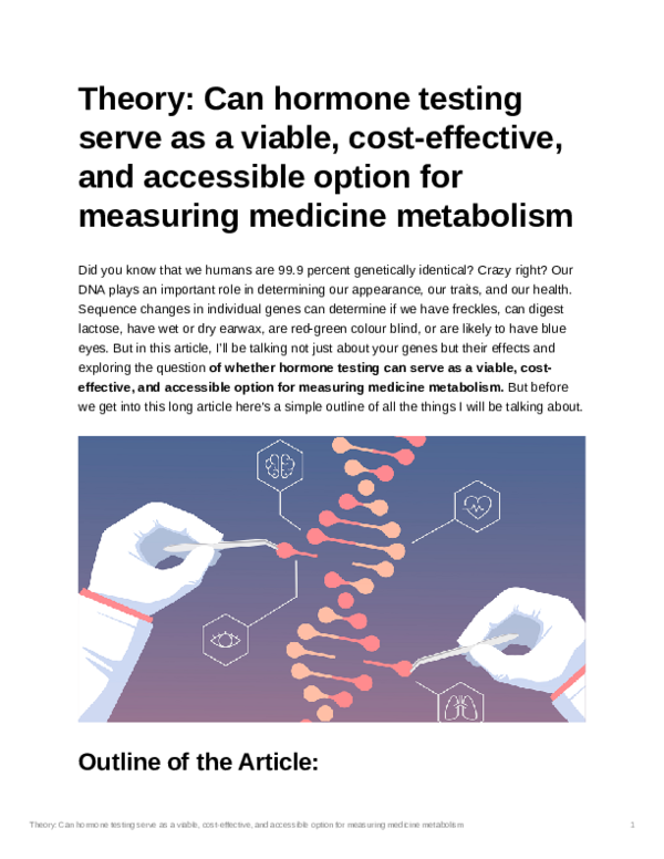 (PDF) Theory Can hormone testing serve as a viable, cost effective, and ...