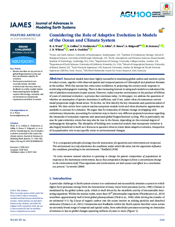 (PDF) Considering the role of adaptive evolution in models of the ocean ...