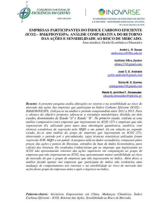 (PDF) Empresas participantes do índice carbono eficiente (ICO2) - BM ...
